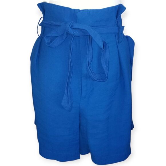 A New Day Paper Bag Waist Blue Shorts with Tie-Waist Sz.16 EUC - Picture 4 of 8